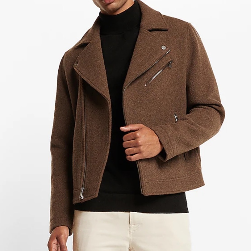 Express Wool-Blend Moto Men’s Jacket